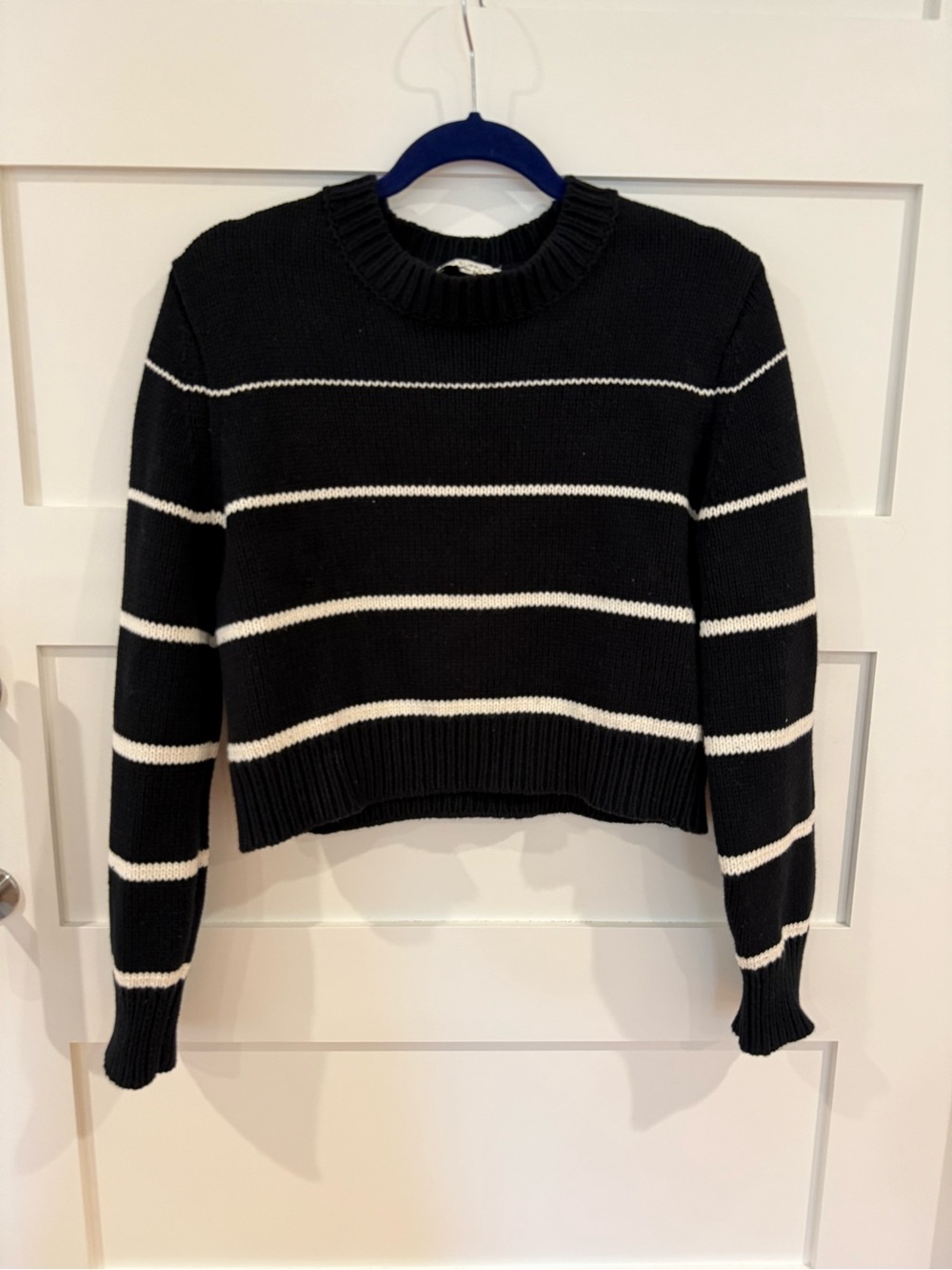 Z Supply Black and White Striped Crewneck Sweater